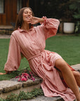 Yasmina Ruffle Linen Dress