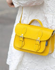 Handmade Leather Micro Satchel - Pastel Daffodil Yellow