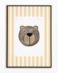 Bear Print - Yellow Stripes