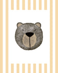 Bear Print - Yellow Stripes
