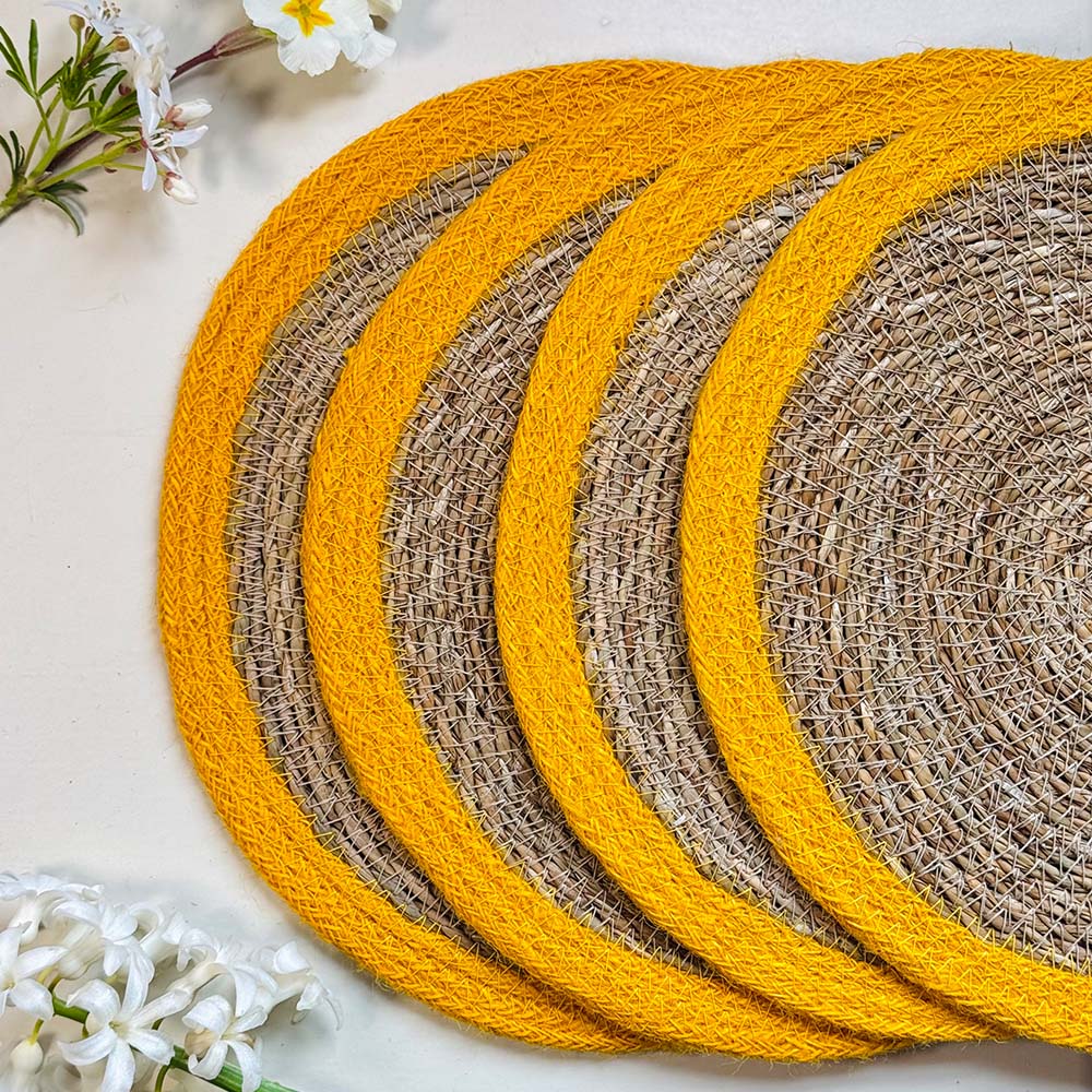 Seagrass Placemats - Yellow (Set of 4)