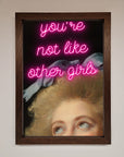 Premium Youre Not Like Other Girls Framed Wall Art, stylish modern decor, luxury statement piece, best-selling unique artwork by Zestio at brixbailey.com