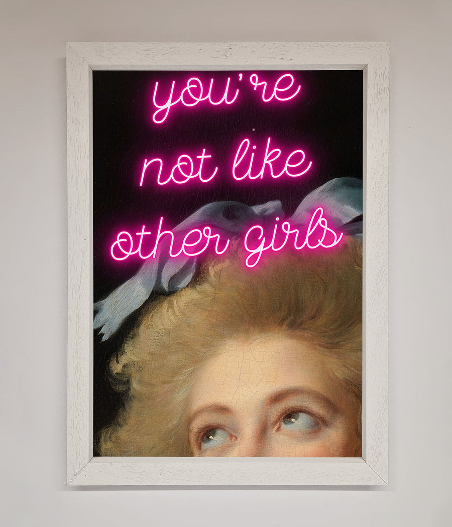 Luxury Youre Not Like Other Girls framed wall art, stylish modern decor, premium empowering statement piece, trending best-selling home accent by Zestio at brixbailey.com