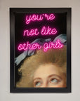 Youre Not Like Other Girls Framed Wall Art, premium modern empowering decor, stylish inspirational home artwork by Zestio at brixbailey.com