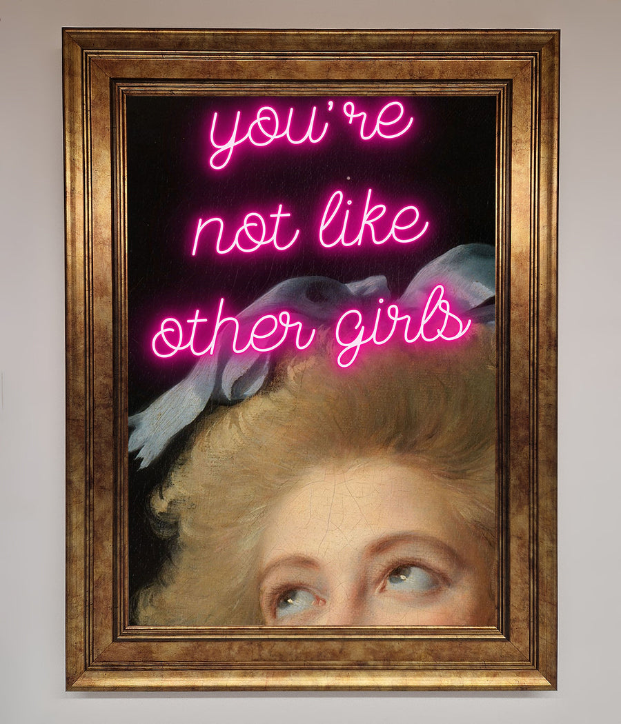 Luxury Youre Not Like Other Girls Framed Wall Art, stylish modern decor, premium empowering statement piece by Zestio at brixbailey.com