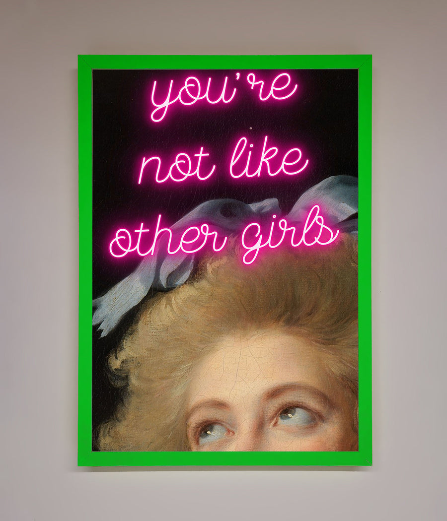 Youre Not Like Other Girls Framed Wall Art, modern stylish empowering decor, luxury handcrafted premium framed art by Zestio at brixbailey.com