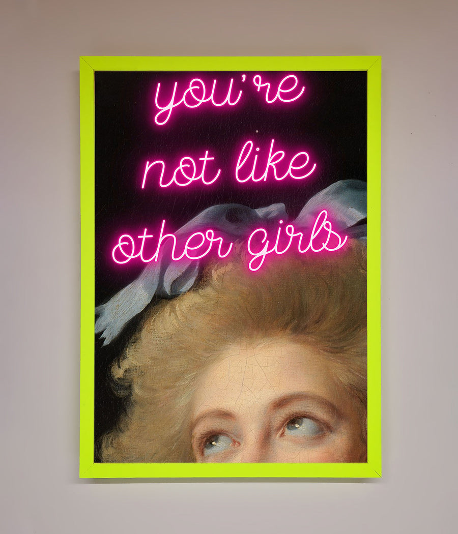 Youre Not Like Other Girls Framed Wall Art, stylish modern empowering decor, luxury handcrafted framed print, best-selling home art by Zestio at brixbailey.com