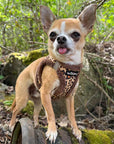 Tiny Trails Step In Luxury Leopard Fur Lined Puppy and Small Dog Harness