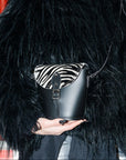 Handmade Leather Barrel Bag - Zebra