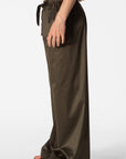 Recycled polyester Wide Pants - Black/Olive/Ocra Newlife