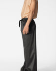 Recycled polyester Wide Pants - Black/Olive/Ocra Newlife