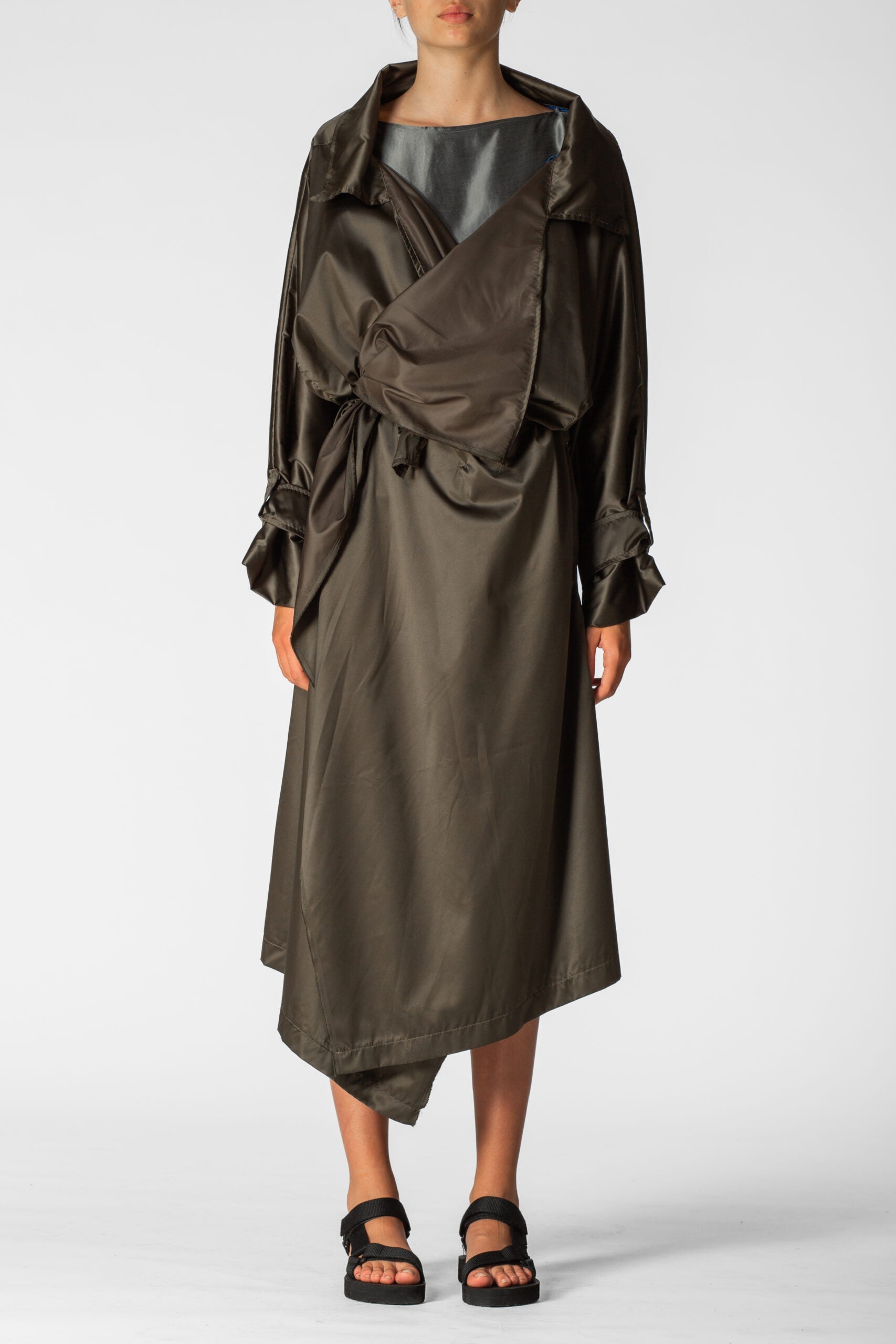 ANDREA Newlife Trench - Olive/Black-6