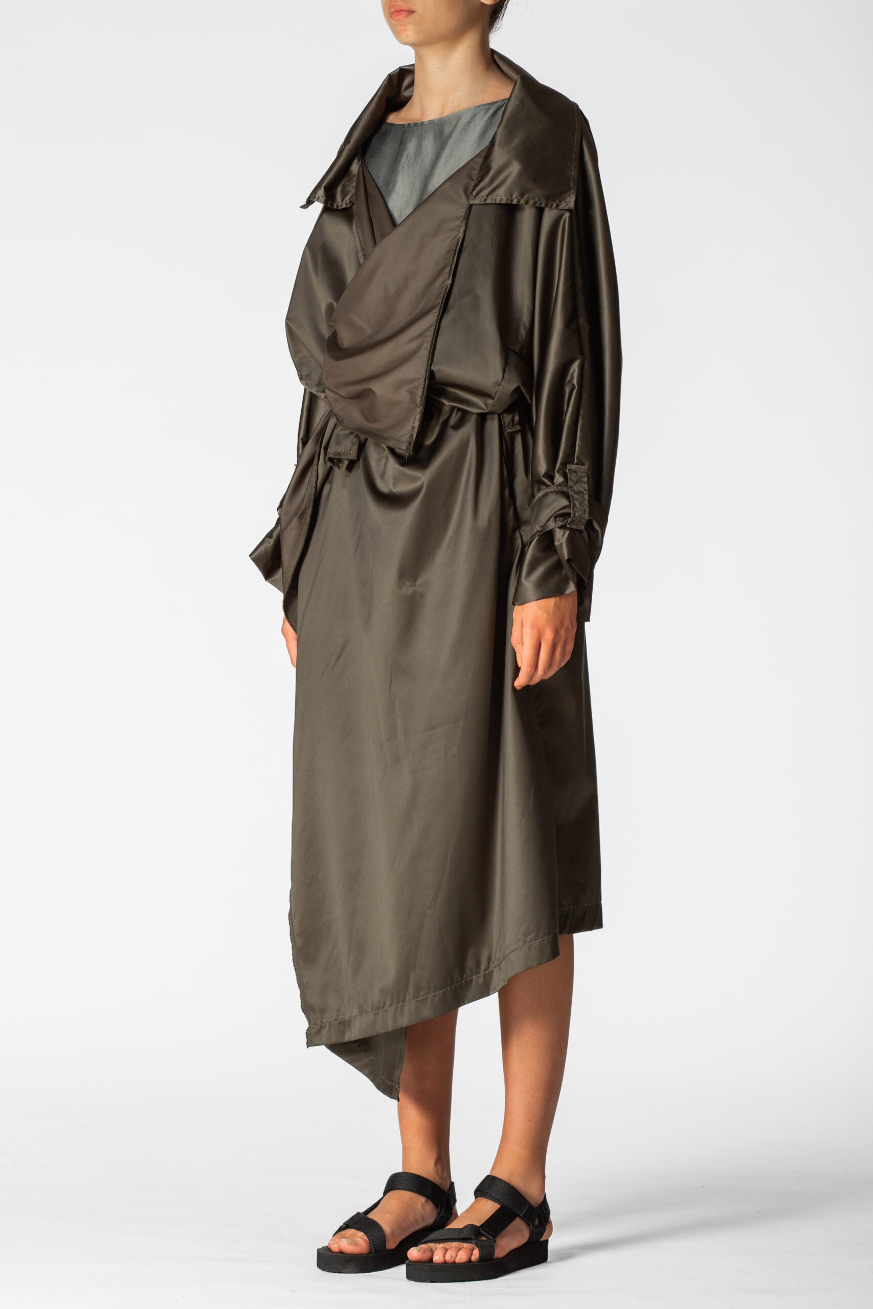 ANDREA Newlife Trench - Olive/Black-8