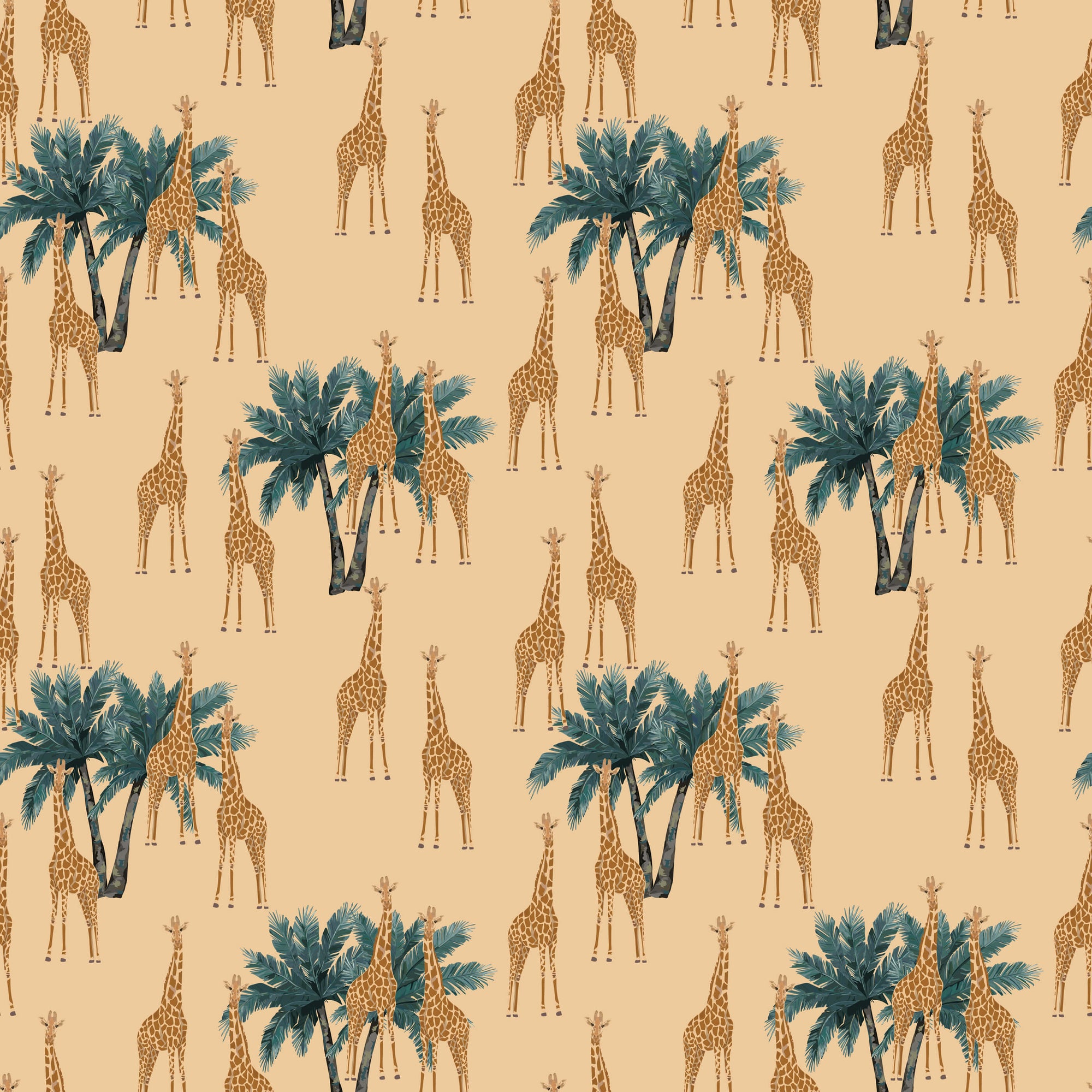 Zohra Giraffe Pattern Wallpaper