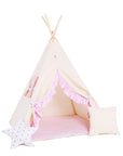 Soft Pink Tipi Tent Set – Fairytale Play & Cozy Nook by Sówka at brixbailey.com