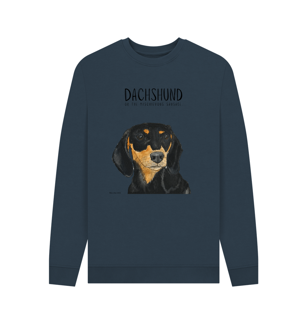 Mischievous Black &amp; Tan Hot Dog Sweatshirt – For the Fearless Doxie Fans!