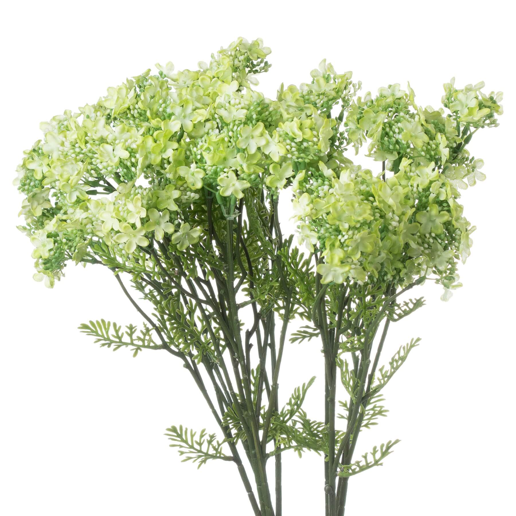 Realistic green plum blossom spray, 71cm tall, handcrafted faux floral for home decor by Sostter at brixbailey.com