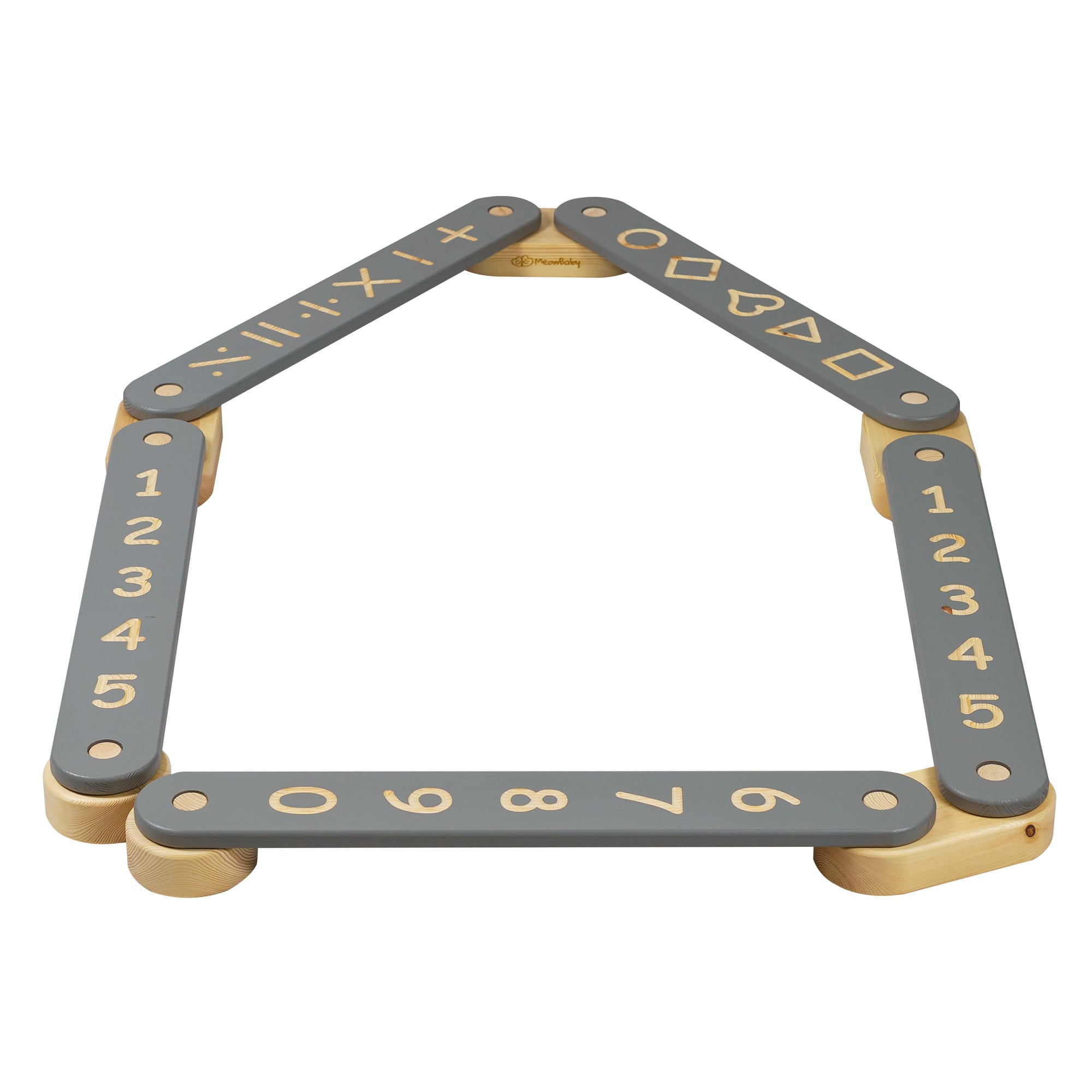 Wooden Balance Beam with Five Play Elements