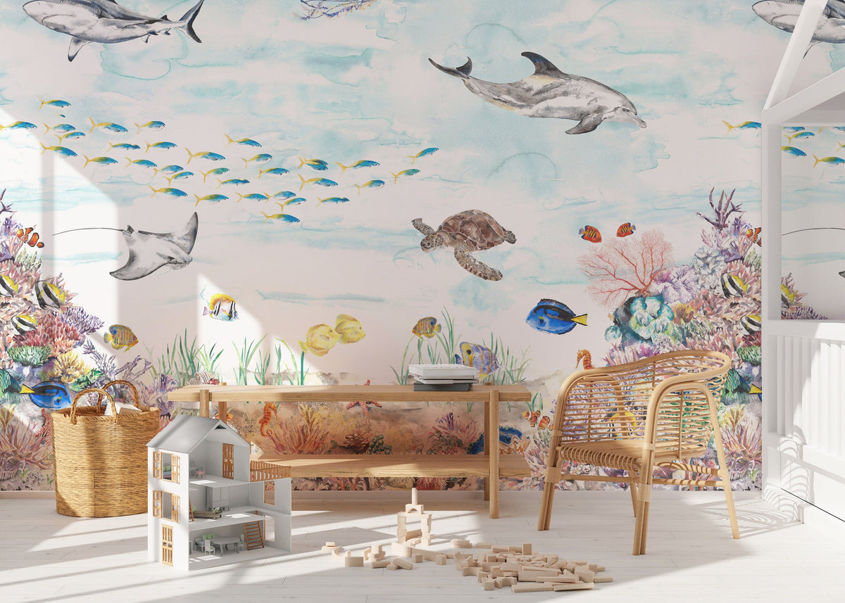 Coral Reef Underwater Mural Wallpaper
