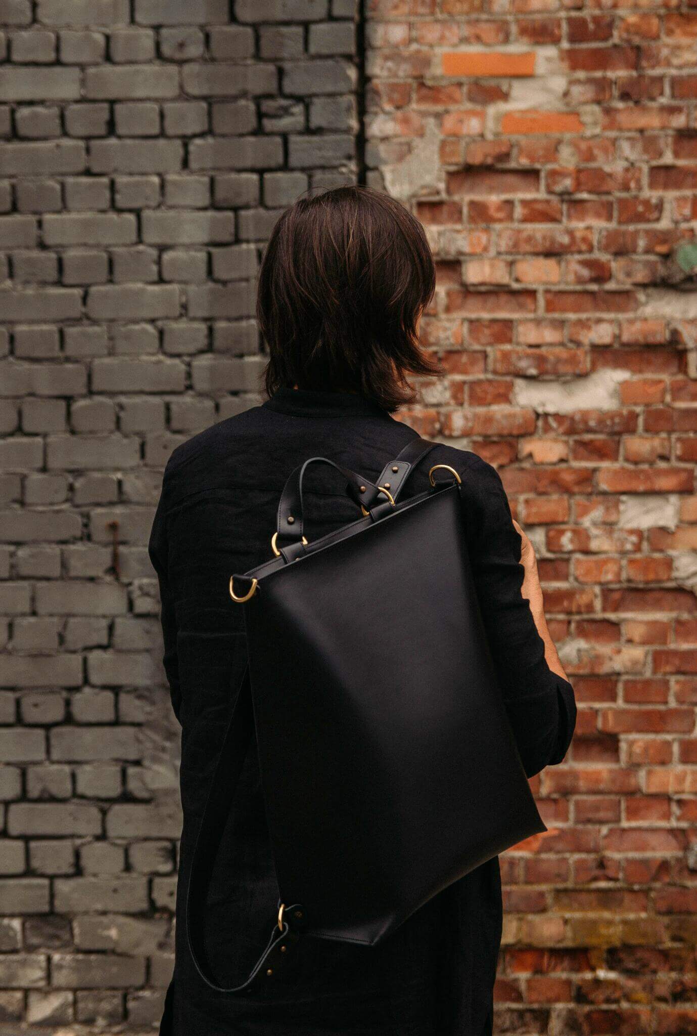 Convertible Leather Backpack and Shoulder Bag