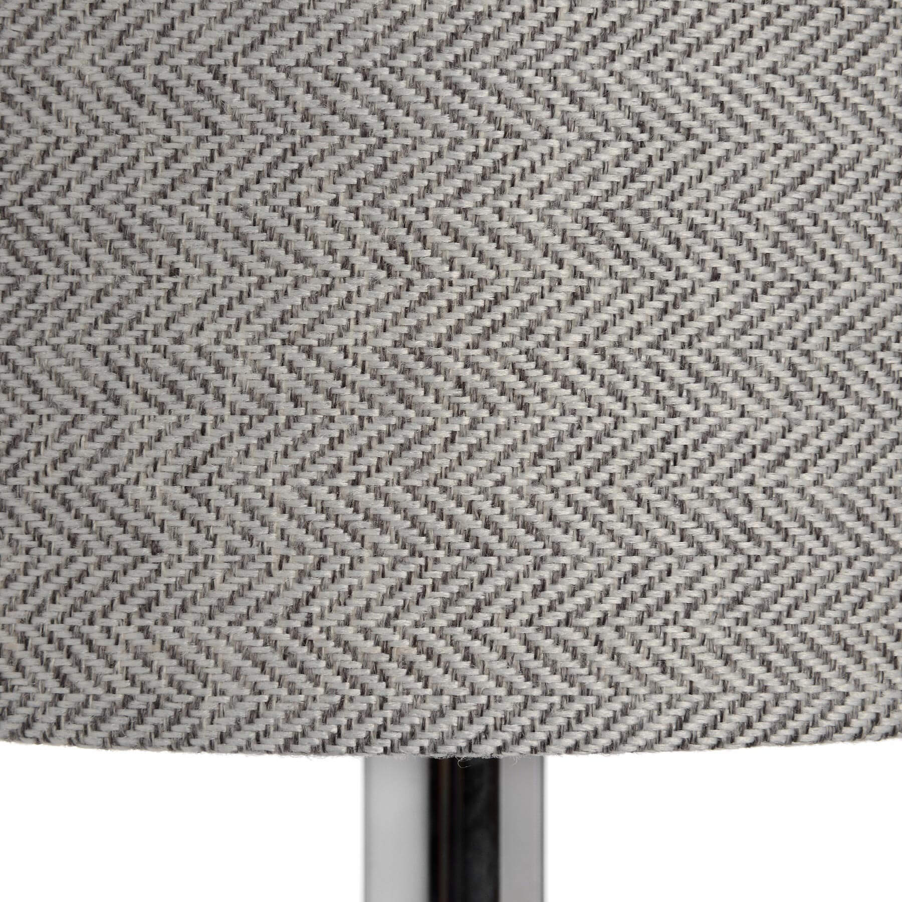 Chrome table lamp with hand-cut glass detailing and herringbone pattern in sophisticated silver finish, 71cm tall. by Sostter at brixbailey.com
