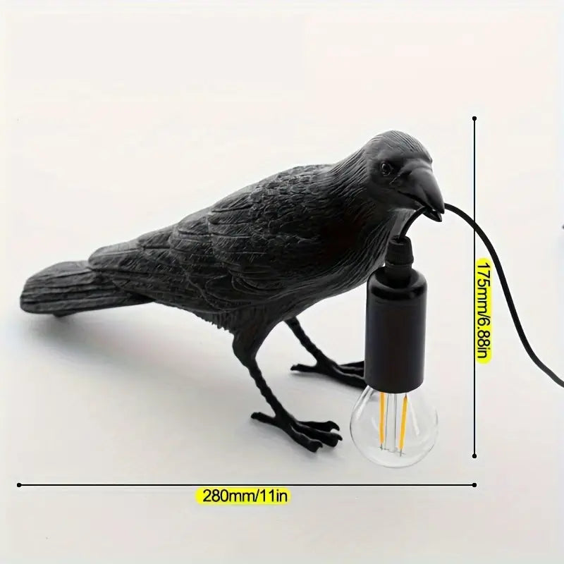 NNETM 1pc Gothic LED USB Crow Lamp - With Antique Metal Claw-4