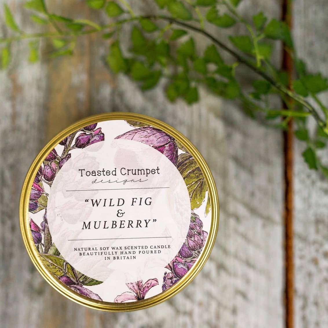 Wild Fig &amp; Mulberry Candle in a Matt Gold Tin