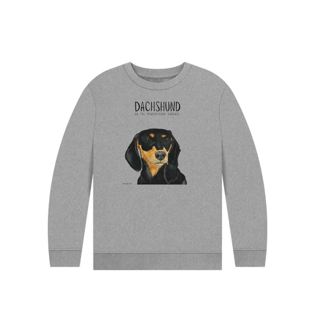 Snuggly Black &amp; Tan Sausage Dog Kids' Sweatshirt – Ethically Made Cuteness!