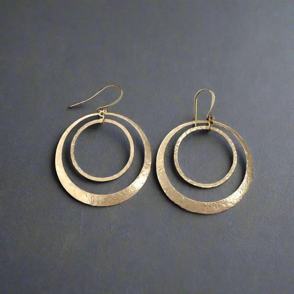 Brass Hoops - Bohemian Artisan Earrings | Handmade by Blackbird &amp; Sage