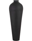 Large Hammered Matte Black Vase with Lid