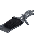 Silver brushed steel crook top hearth tidy set with black finish, classic fireplace tool for traditional or modern interiors by sostter at brixbailey.com