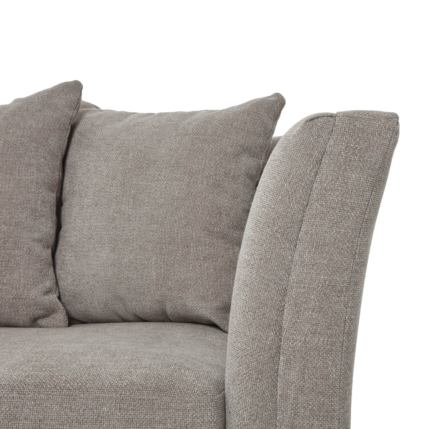 Taupe Three Seater Sofa with Cushion Back