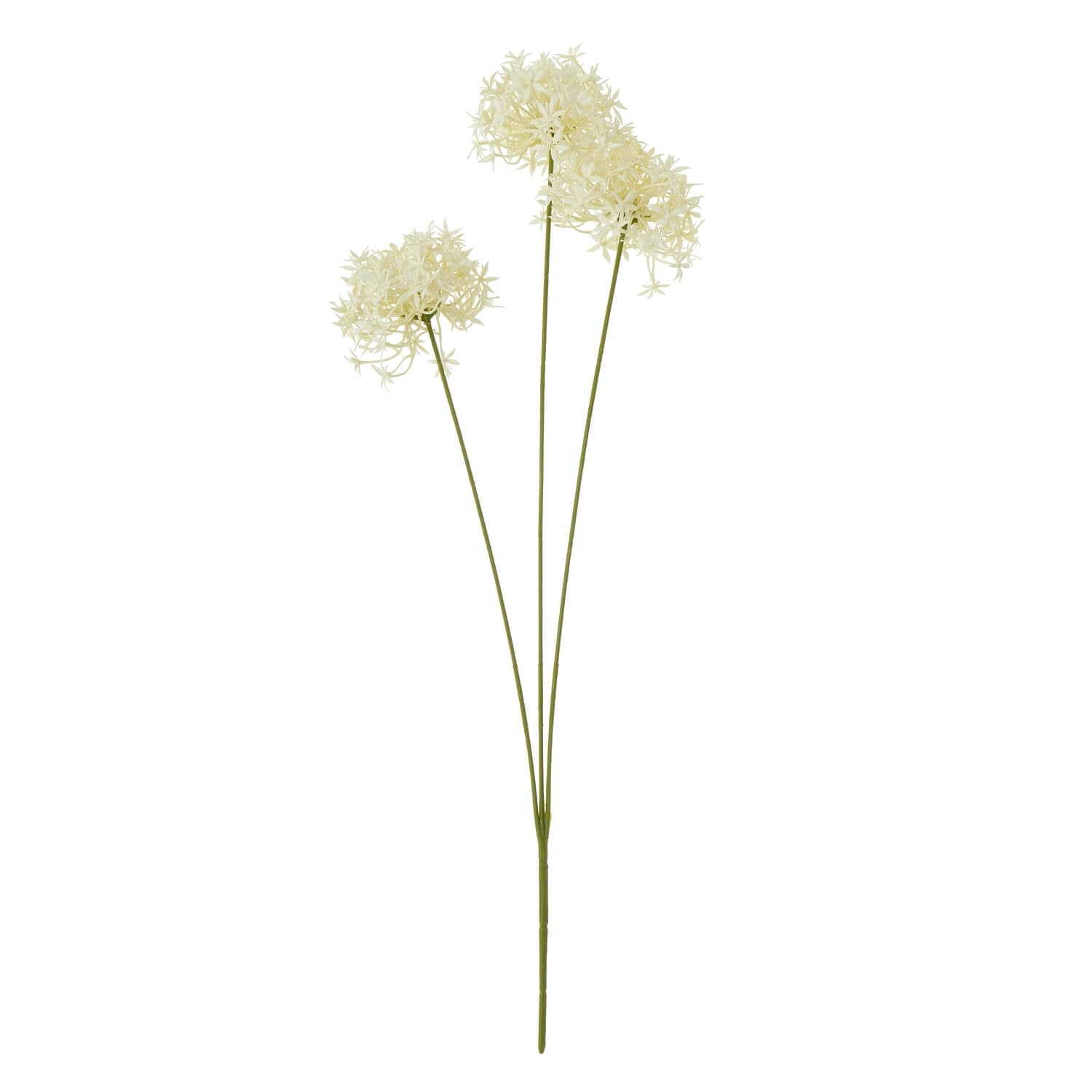 Cream Allium Artificial Flower Triple Bloom Spray