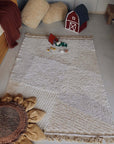 Rectangular Cotton Play Rug in Natural Colors with Stripes - Farm Landscape Design, Safe & Washable by Lorena Canals at www.brixbailey.com