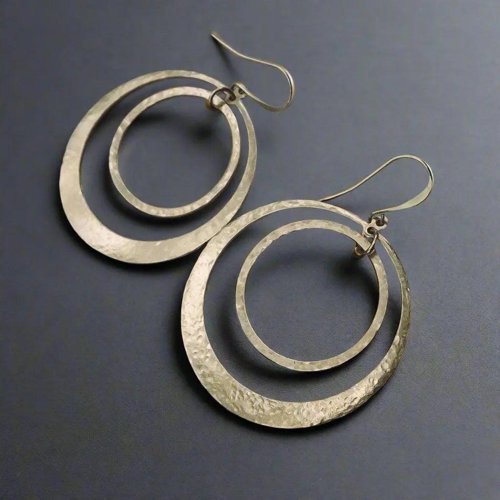 Brass Hoops - Bohemian Artisan Earrings | Handmade by Blackbird &amp; Sage