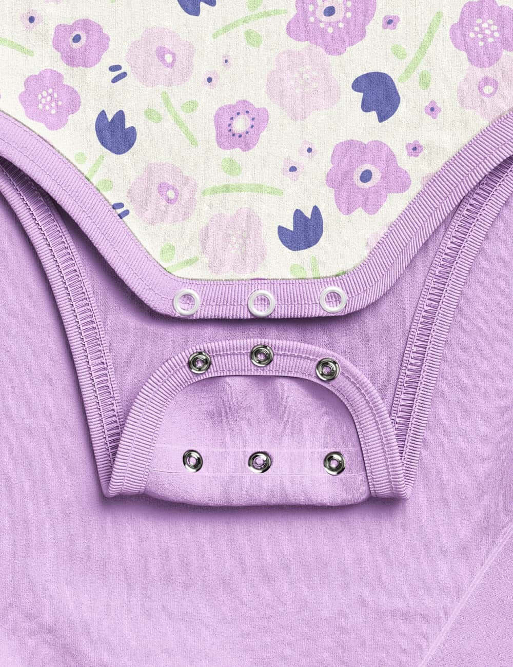 Long Sleeve Baby Bodysuit in Summer Flowers