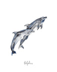Personalised Dolphins Watercolour Fine Art Print