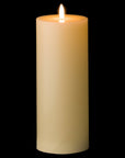 Realistic ivory LED candle with flickering glow, wax-like finish, and timer for safe, elegant ambiance by RoomLondon at brixbailey.com