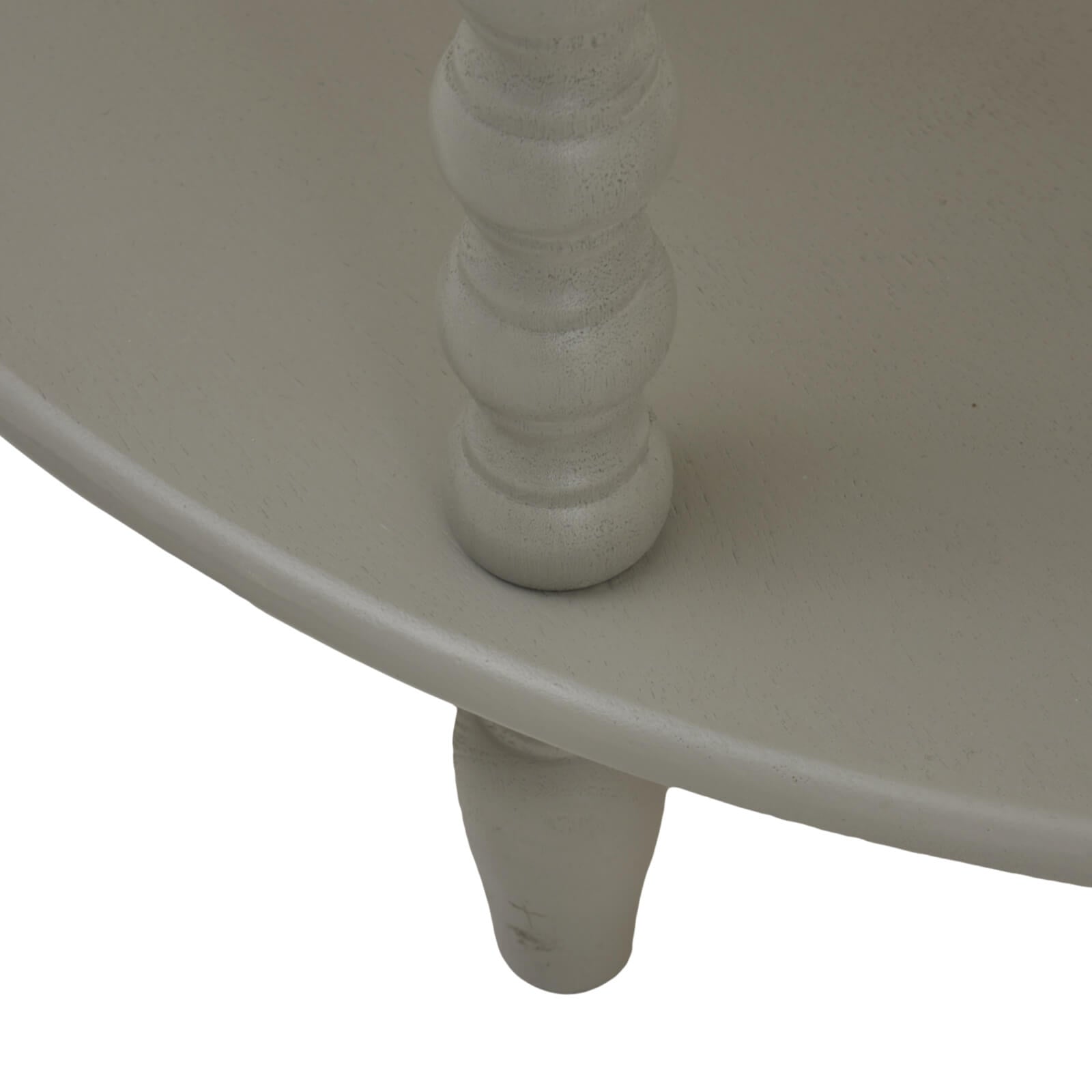 Three Tier Half Moon Table Soft Grey