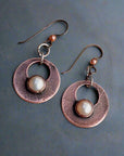Copper Pearl Earrings - Crystal Jewelry | Handmade by Blackbird & Sage