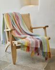 Stripe Pure New Wool Throw - Rainbow Grey