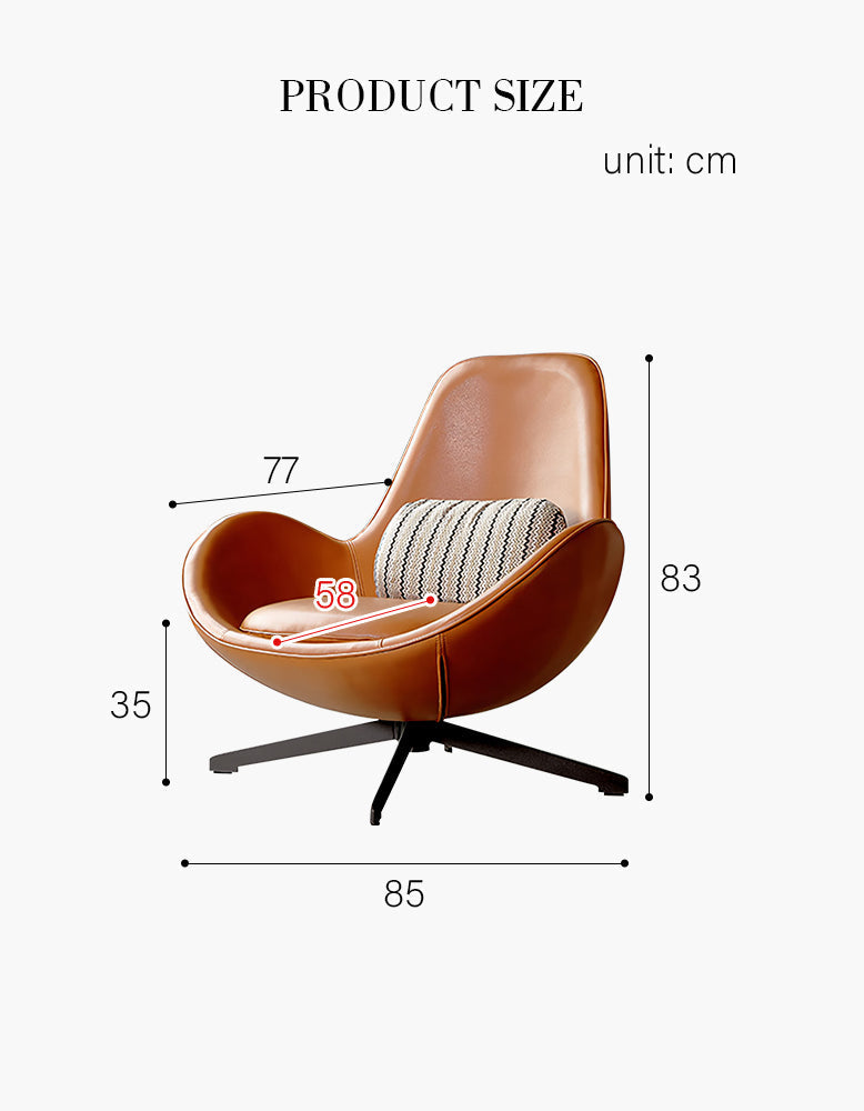 Snail Brown Chair, Leather