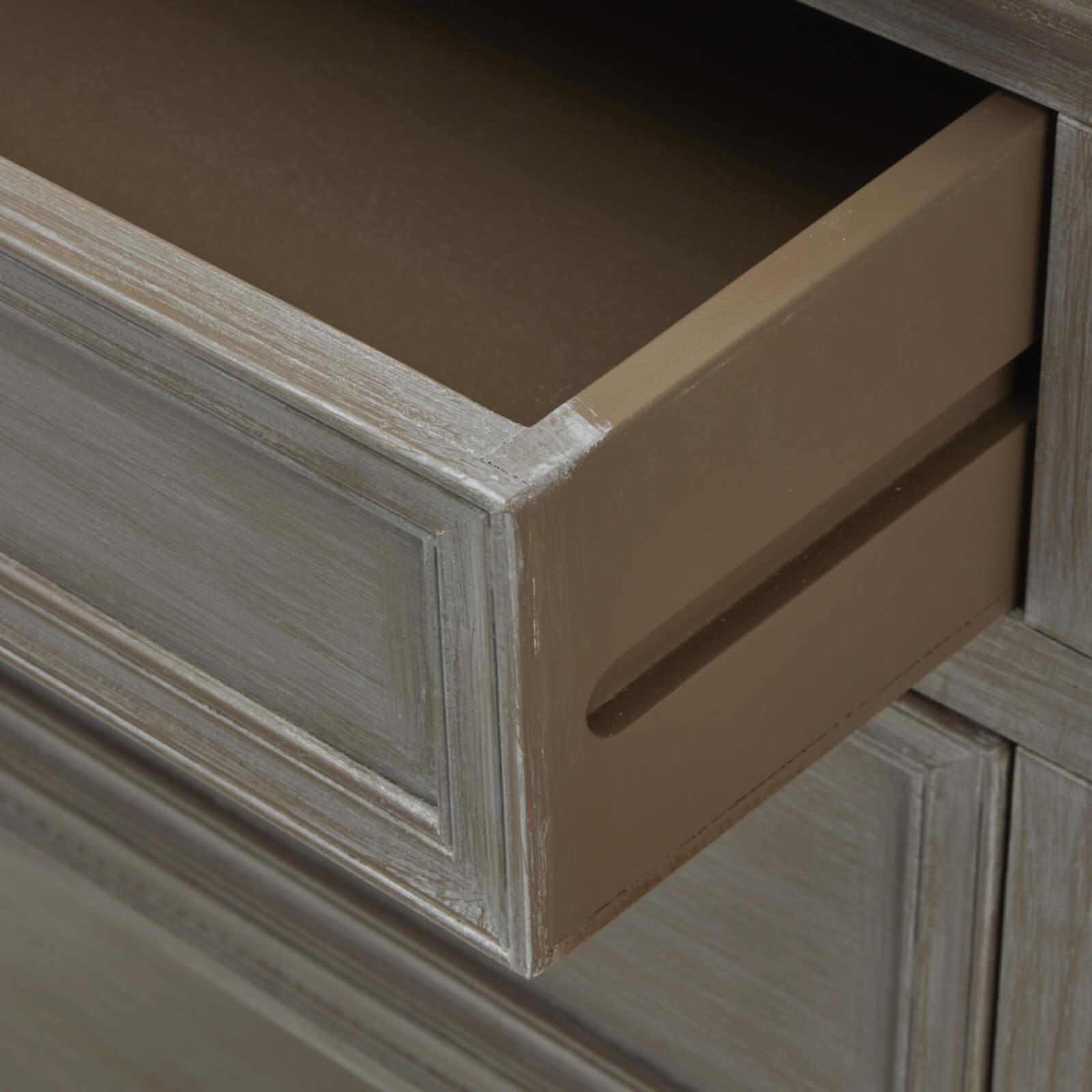 Two Over Two Console Table in Grey with Drawers