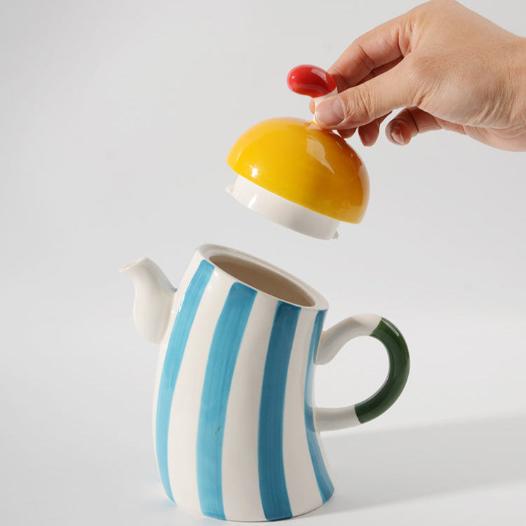 Ceramic Waist-Handle Teapot-4