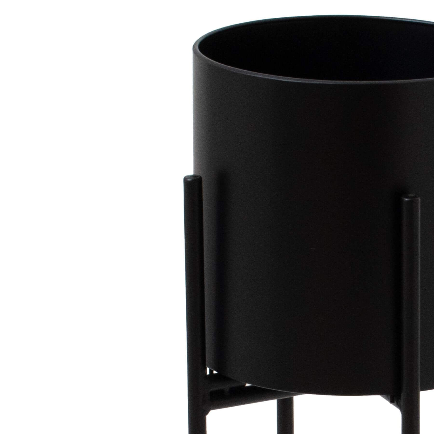 Matte Black Cylinder Planter Modern Minimalist Indoor Pot
