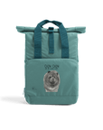 Blue Chow Chow Chic: Aloof Floof Roll-Top Backpack