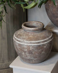 Rustic Brown Ceramic Water Pot