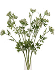 Faux White Cow Parsley Stem With Green Detail