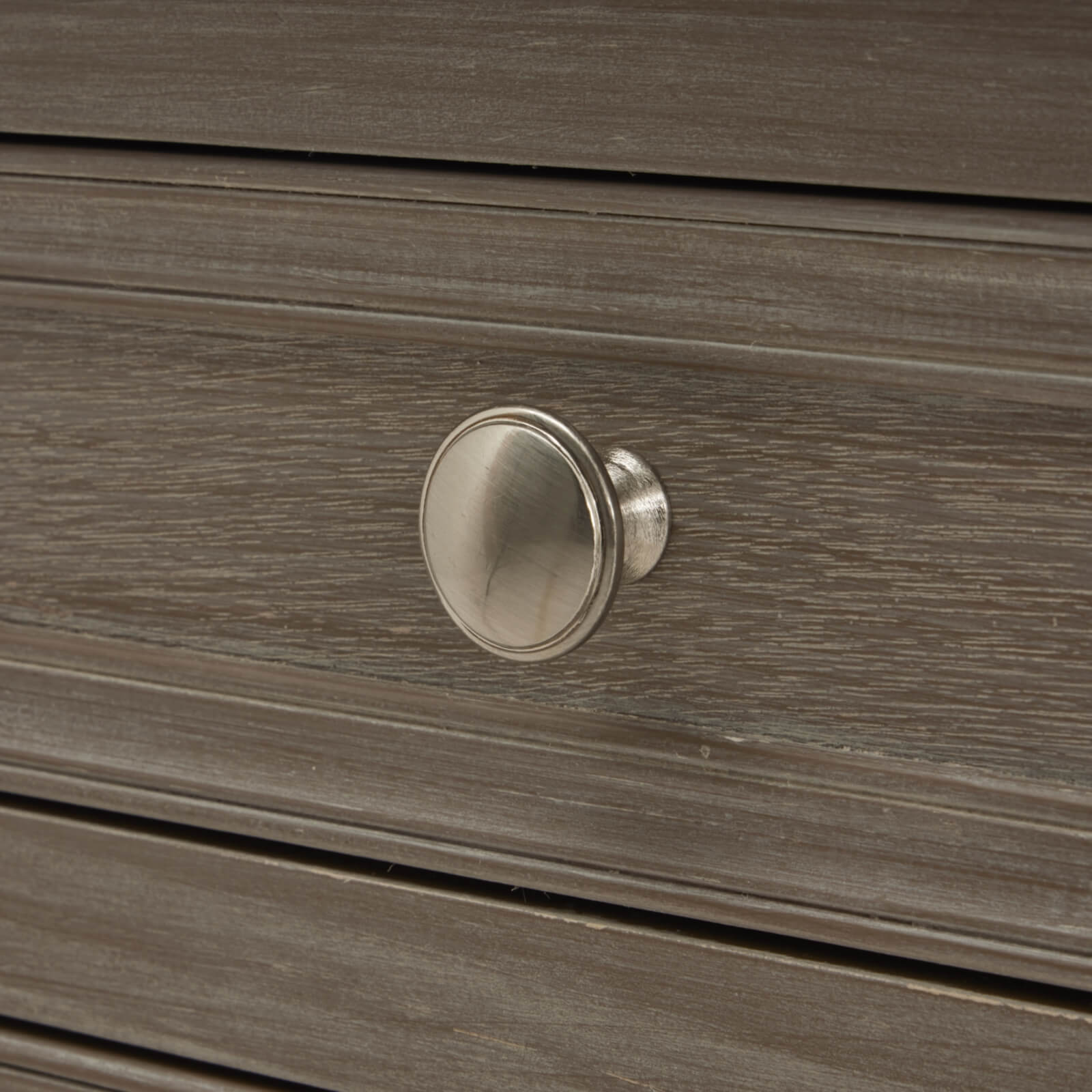 Three Drawer Bedside Table in Distressed Grey