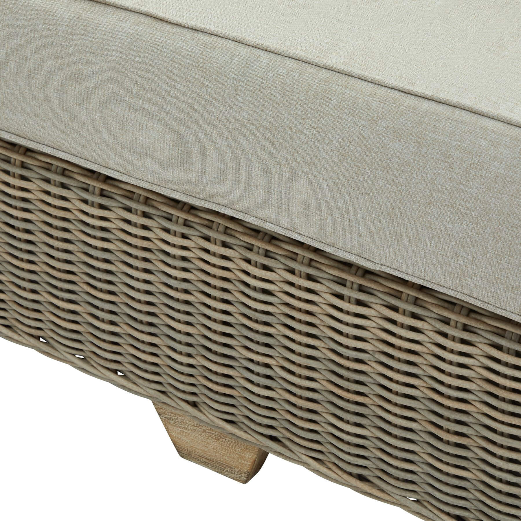 Three Seater Outdoor Sofa in Wicker and Acacia Wood